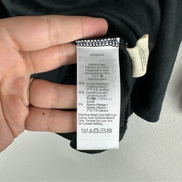 Madewell Black Avrina 3/4 Length Sleeve Top Size Small - Picture 5 of 6